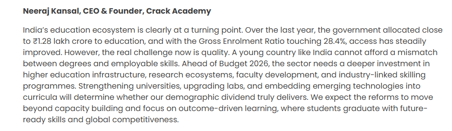 Pre-budget 2026 expectations