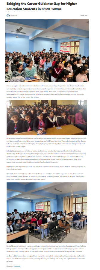 Bridging the Career Guidance Gap for Higher Education Students in Small Towns