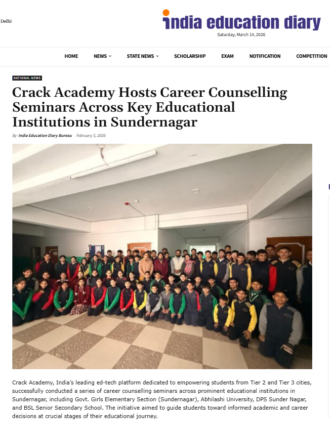 Crack Academy Hosts Career Counselling Seminars Across Key Educational Institutions in Sundernagar
